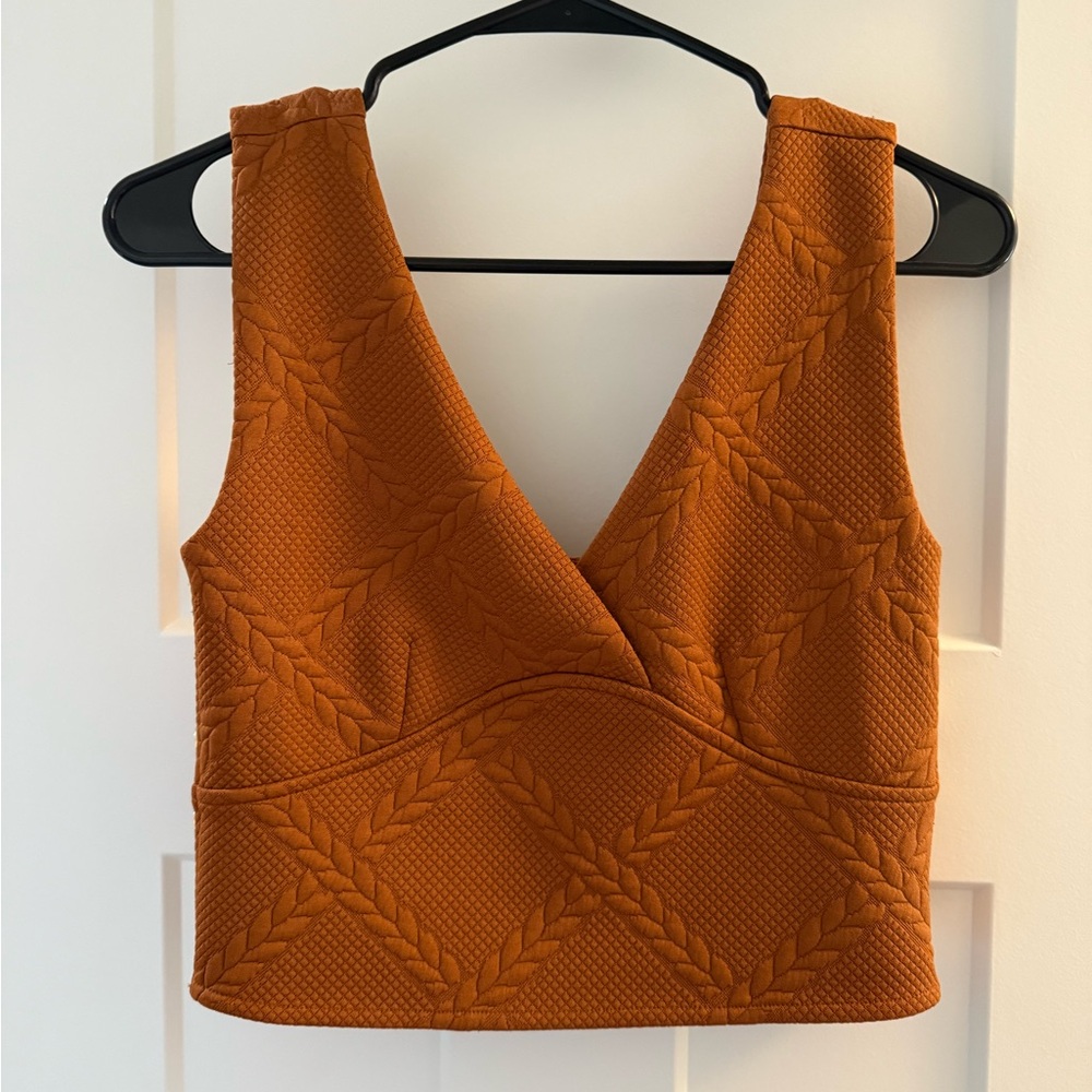 Maeve Rust Textured Tank Top